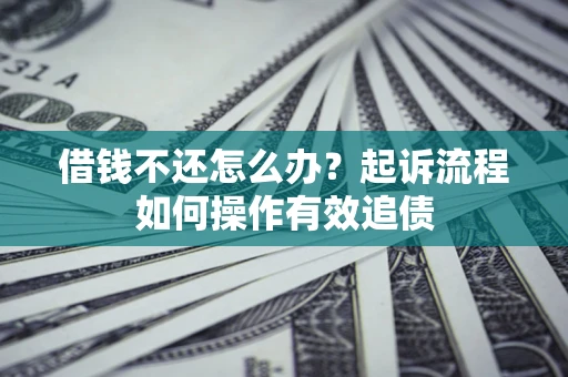 济南借钱不还怎么办？起诉流程如何操作有效追债